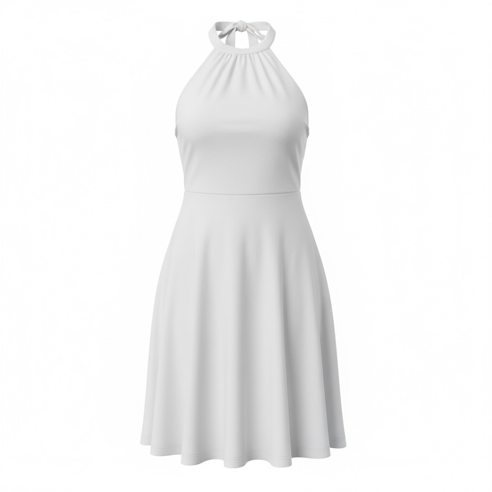 Ouges Woman’s White Halter Swing Dress - Size XL - PTP 18” - Picture 7 of 8